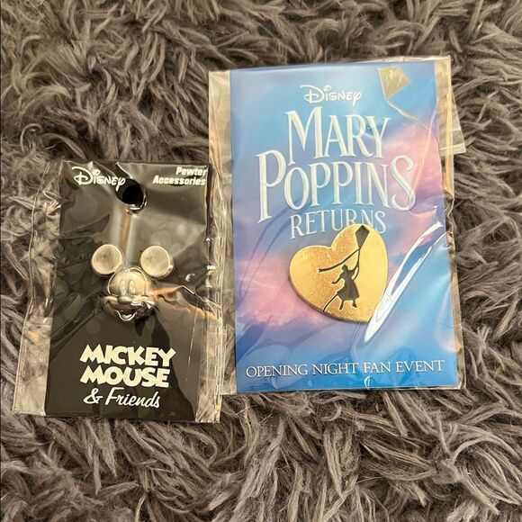 Disney Accessories - Disney Mary Poppins Returns Gold Pin and Mickey Mouse Silver Pin